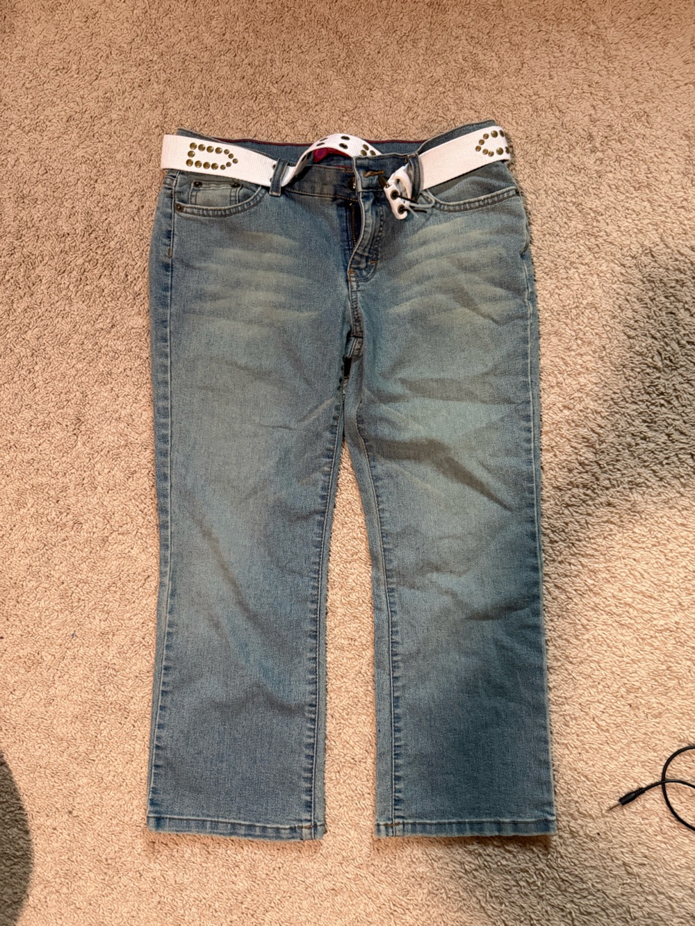 y2k vintage low rise glo capris jeans